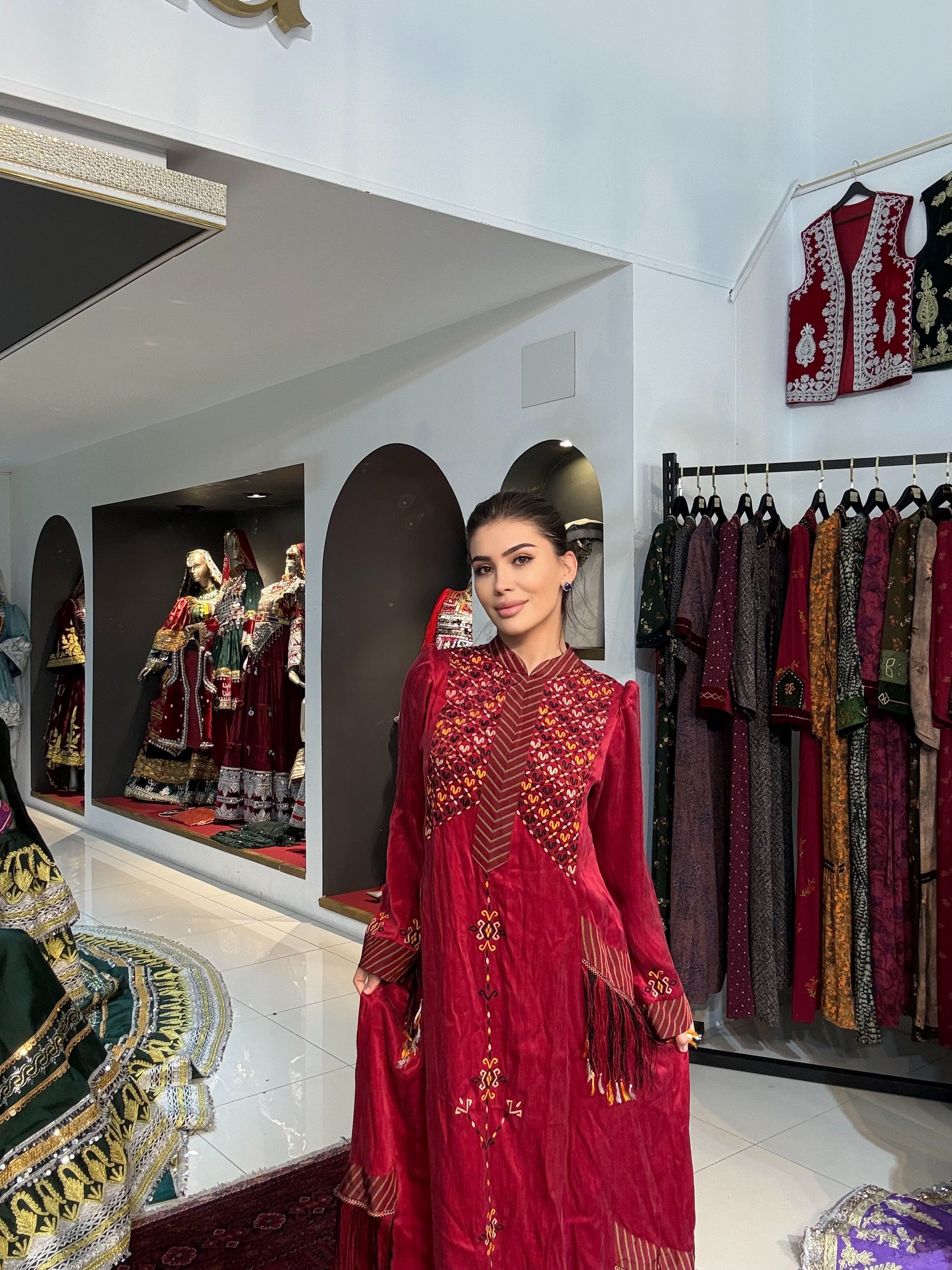 Crimson Heritage Silk Dress