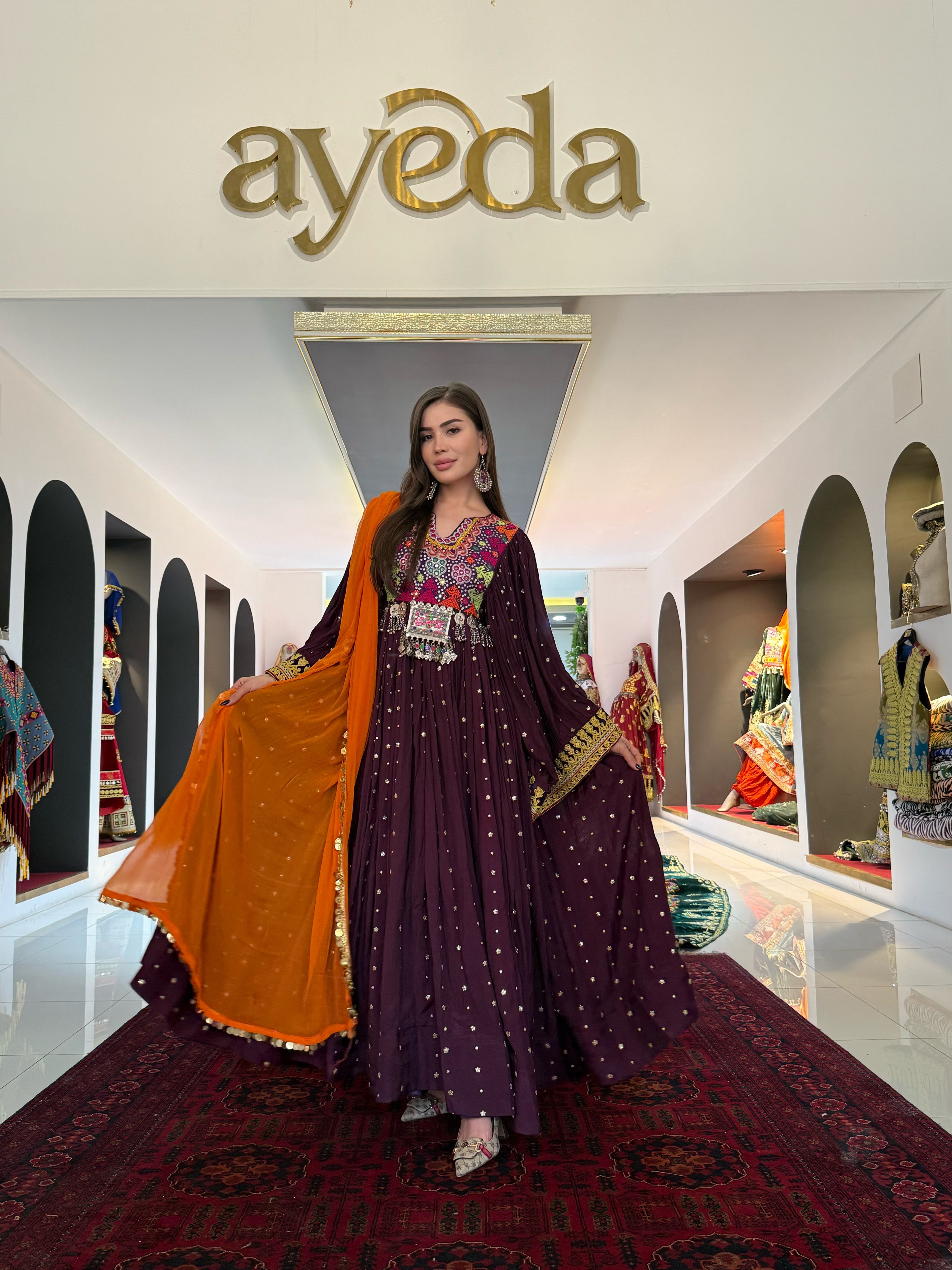 Royal Plum Sequined Gown