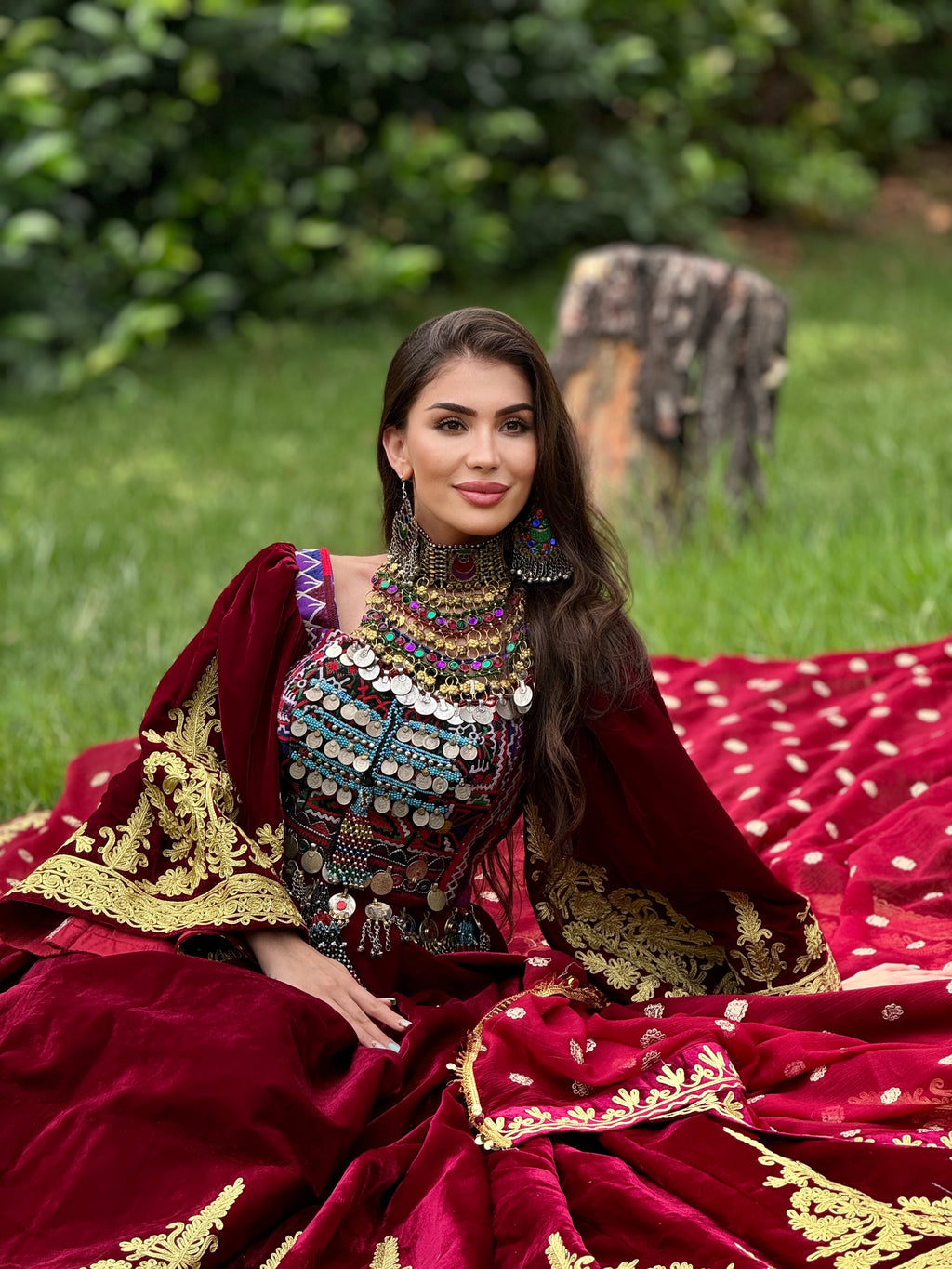 The Maroon Majesty Bridal Gand