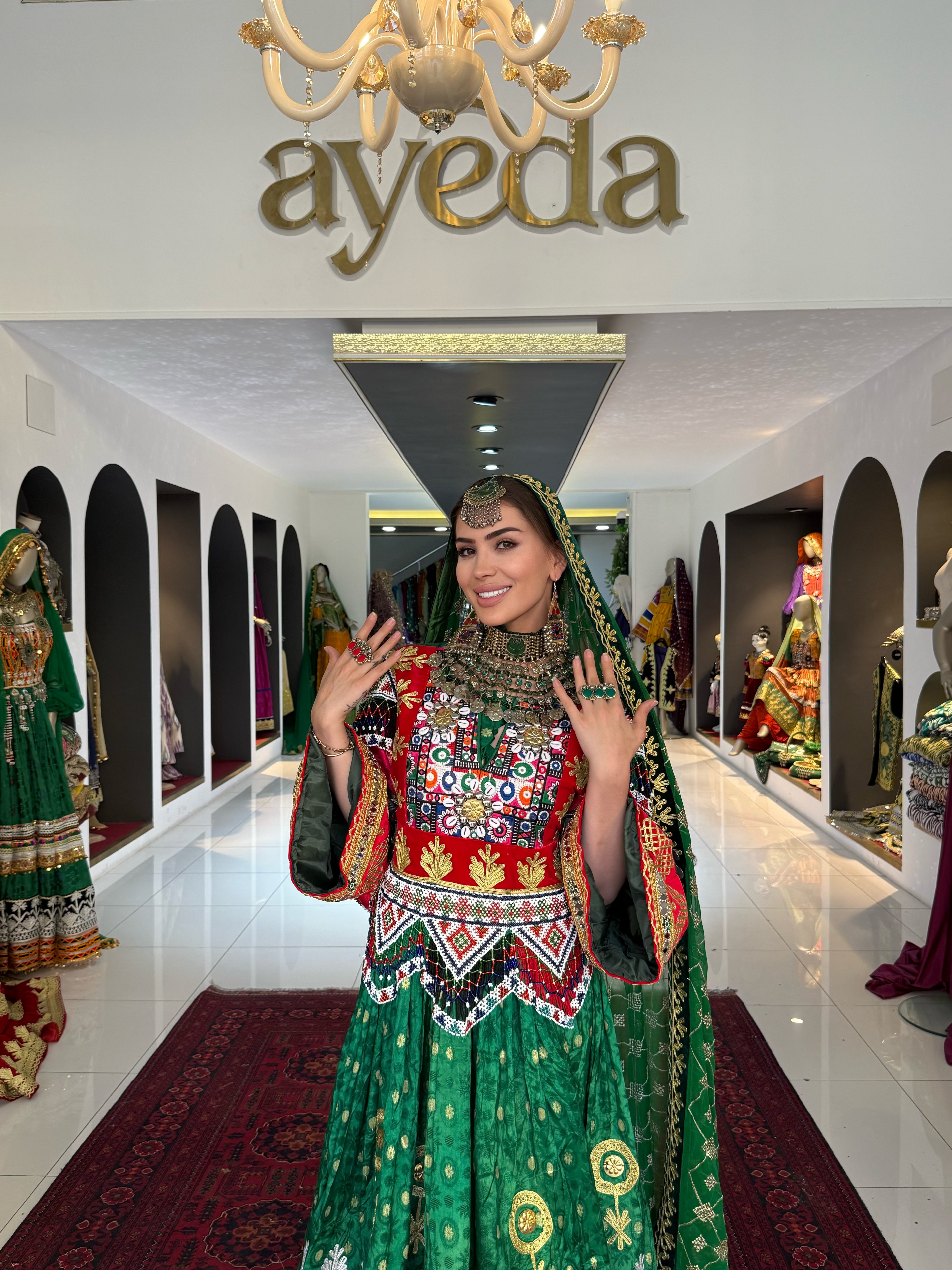 Zamarud Green Heritage Gown