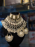 Moonlight Tribal Choker with Cascading Chain Fringe