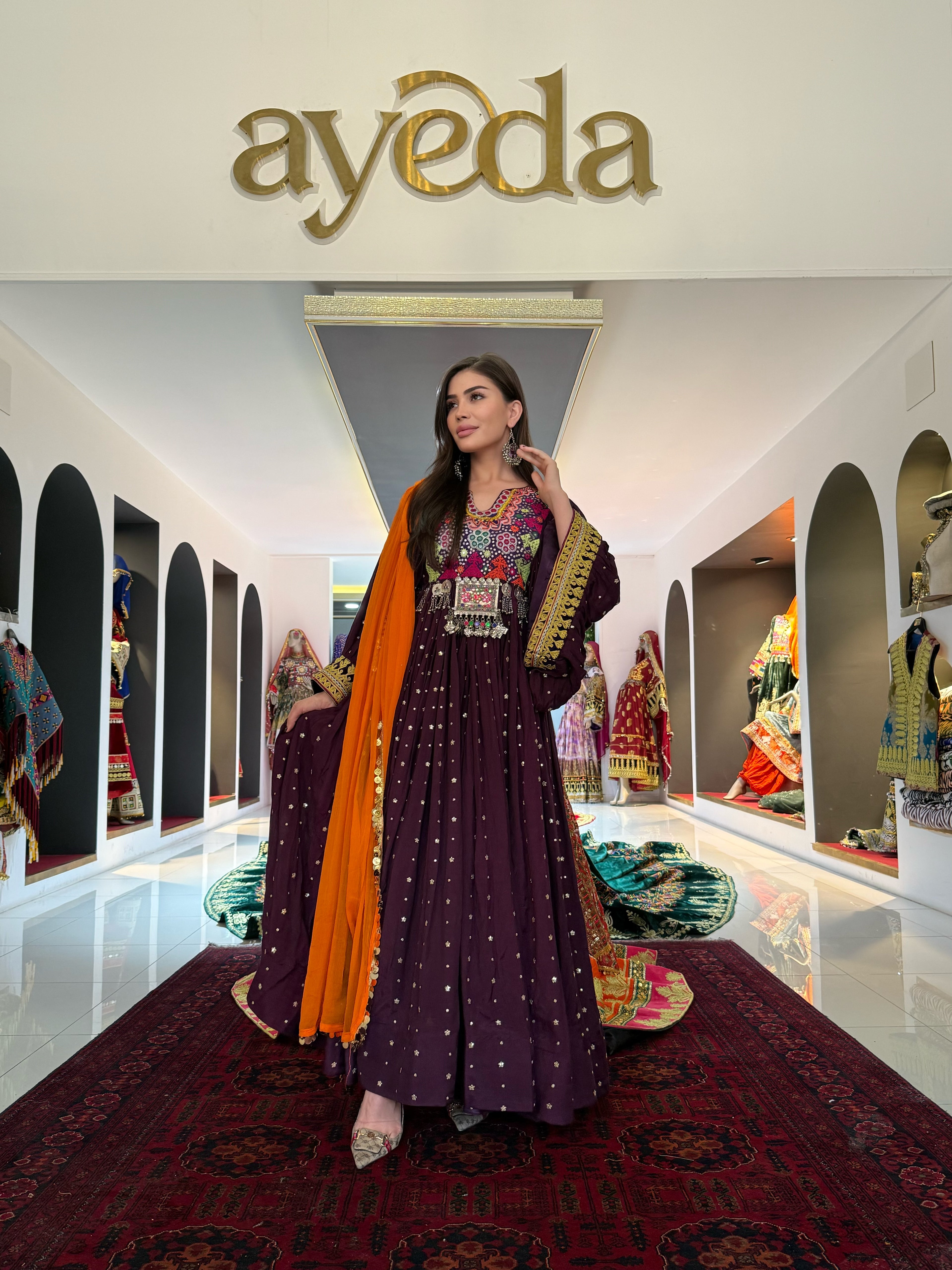 Royal Plum Sequined Gown