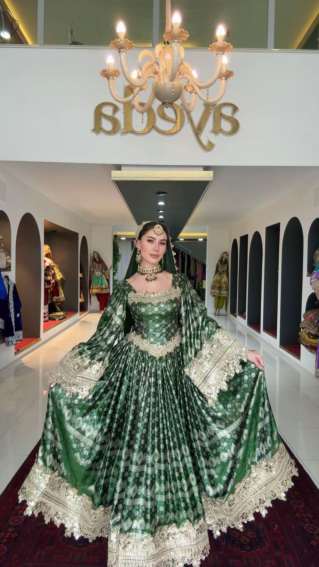Green banaras Eid collection 2