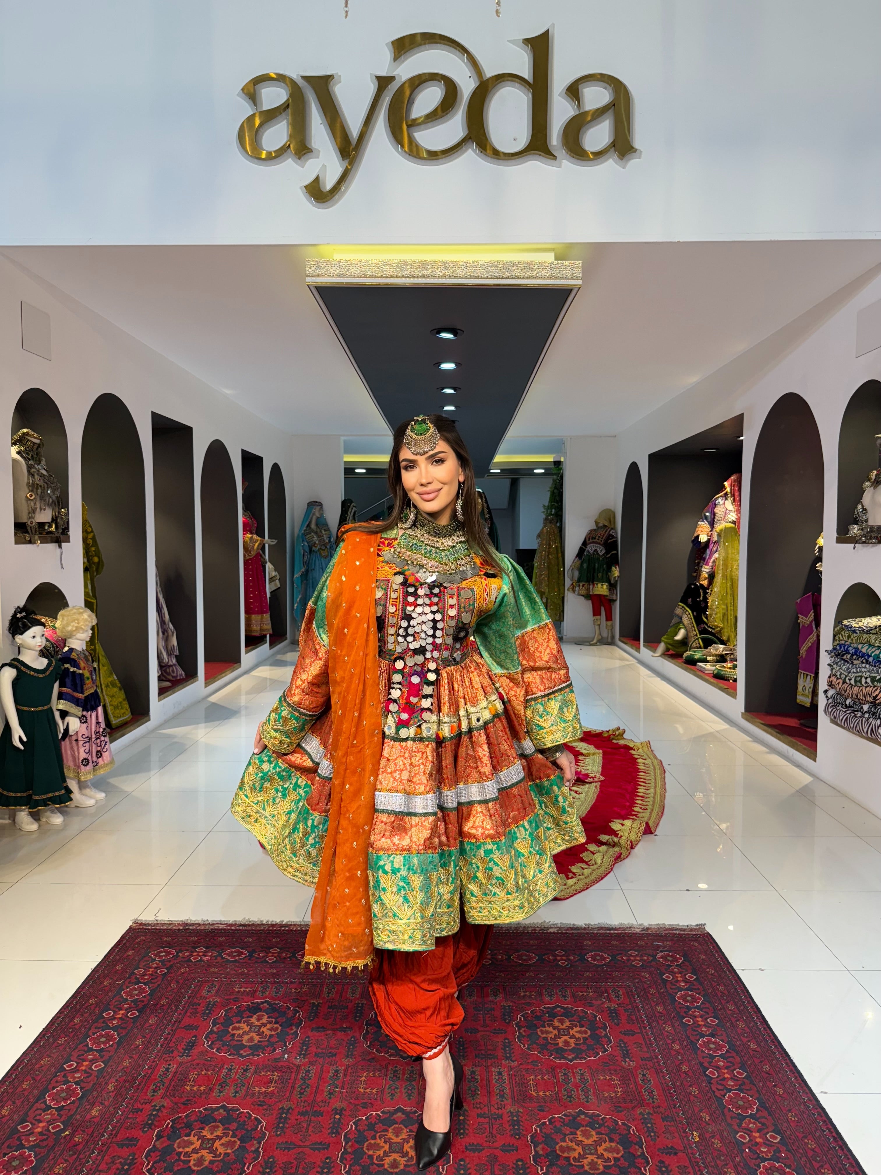 Multi-Color Afghan Kuchi Dress