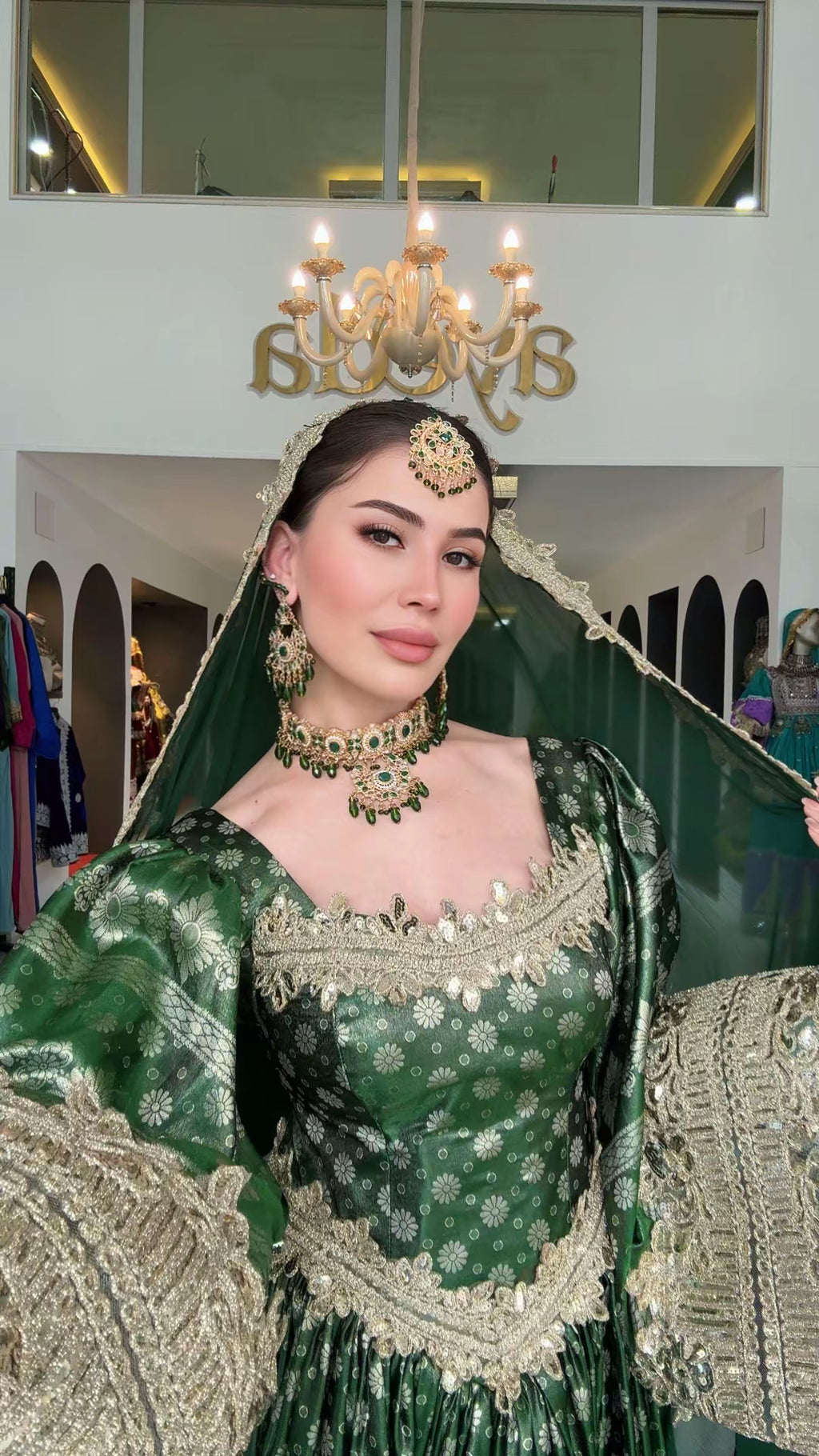 Green banaras Eid collection 2