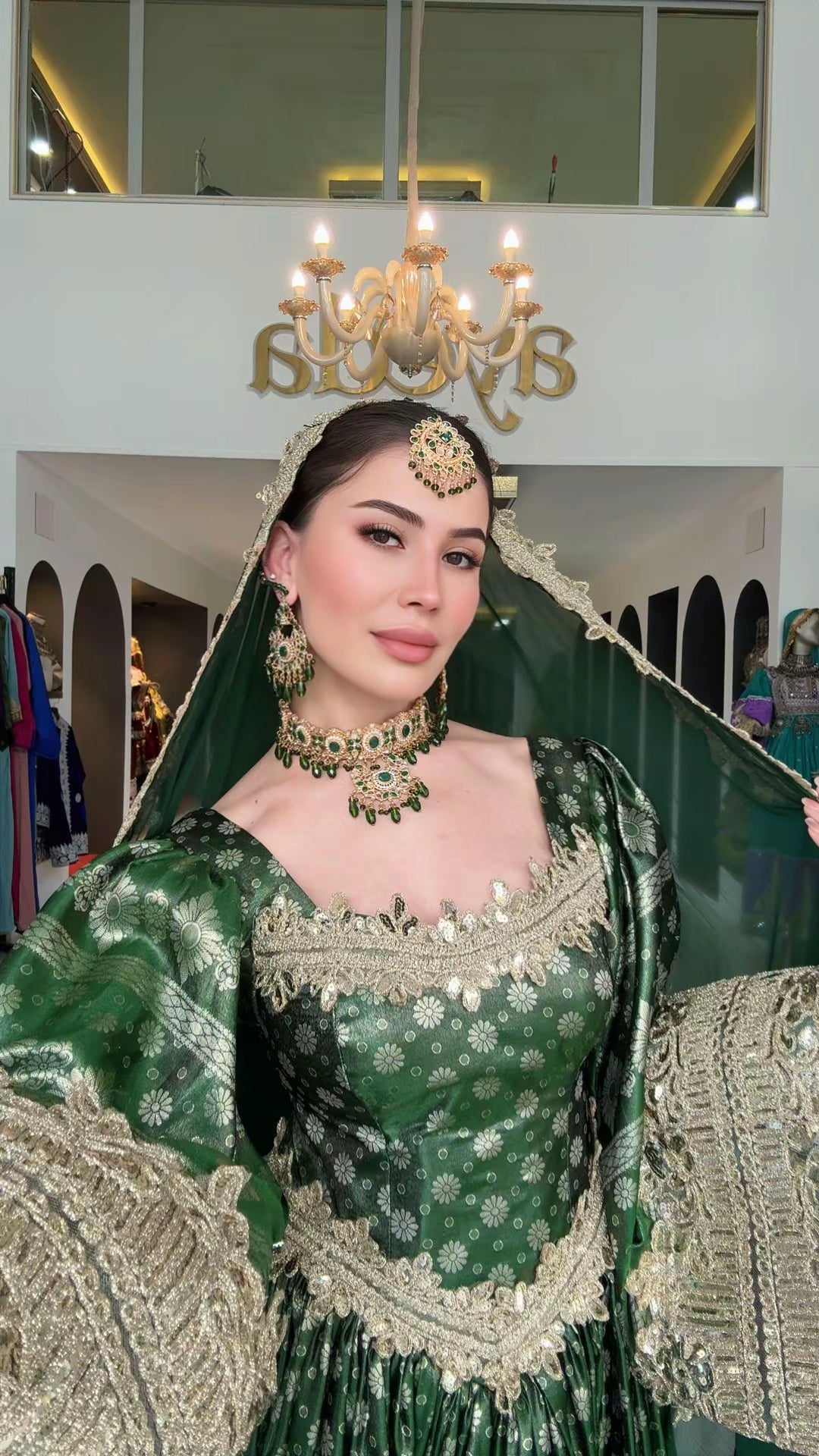 Green banaras Eid collection 2