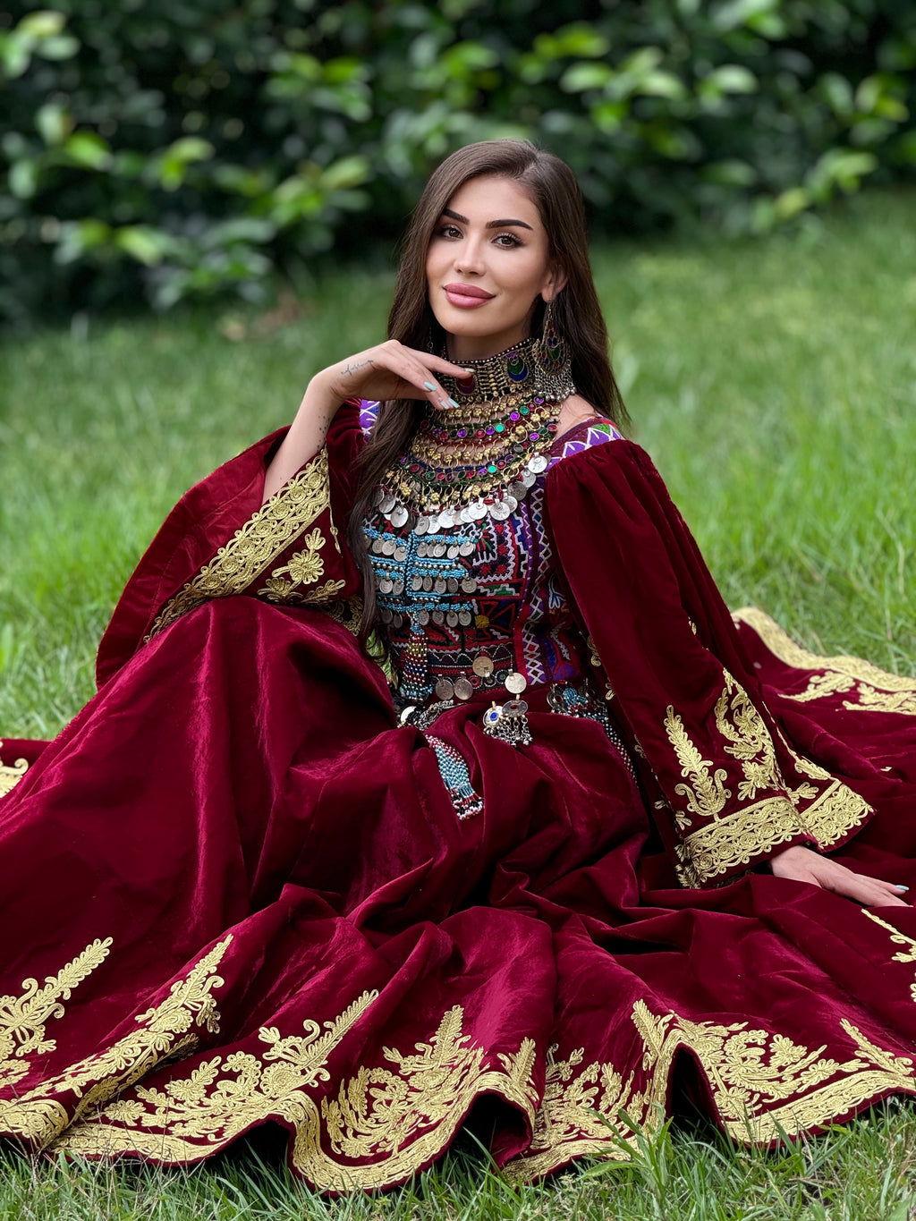 The Maroon Majesty Bridal Gand