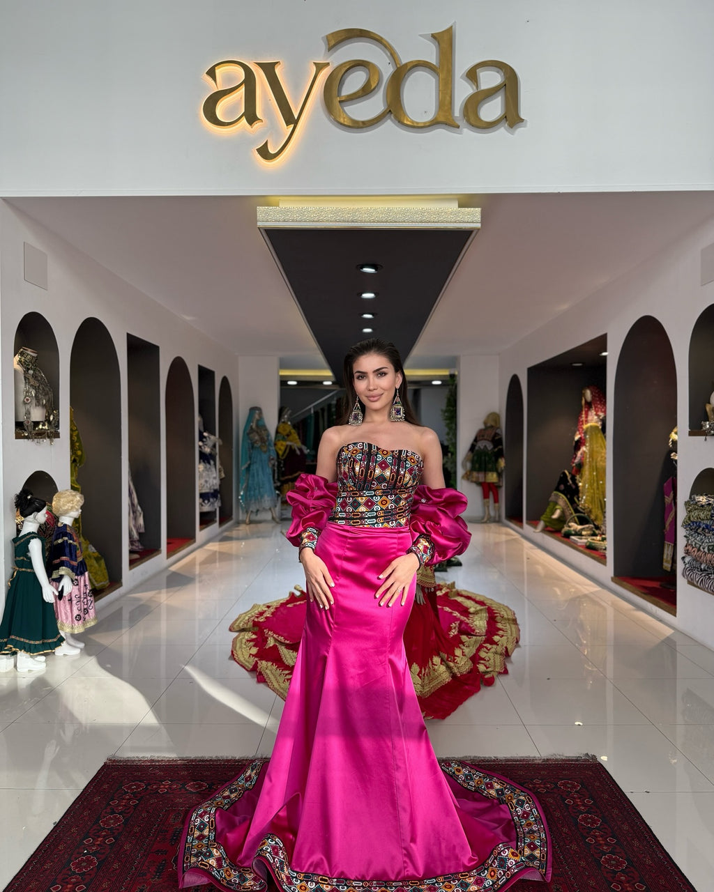 Royal Fuchsia with Afghani Touch Gown