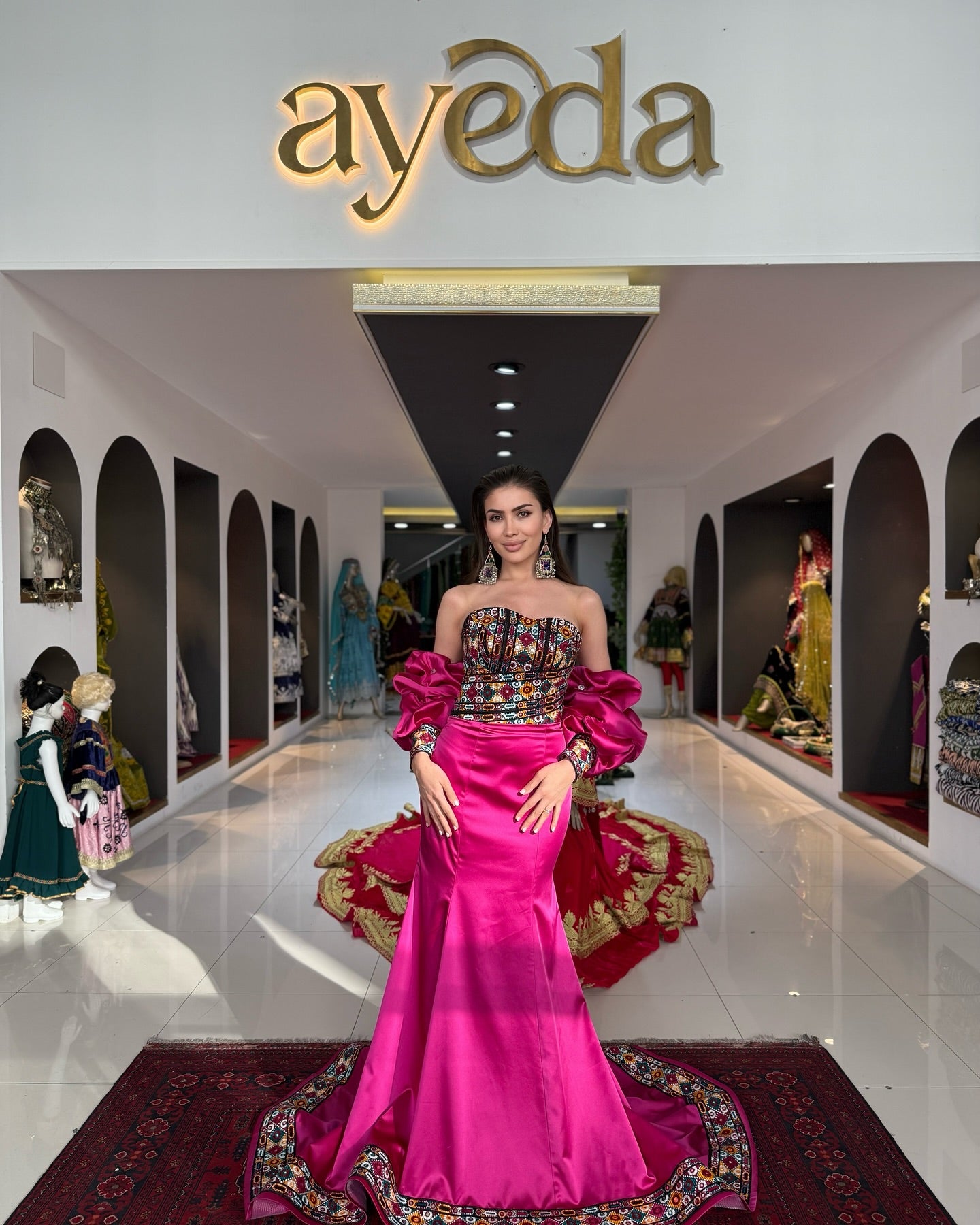 Royal Fuchsia with Afghani Touch Gown