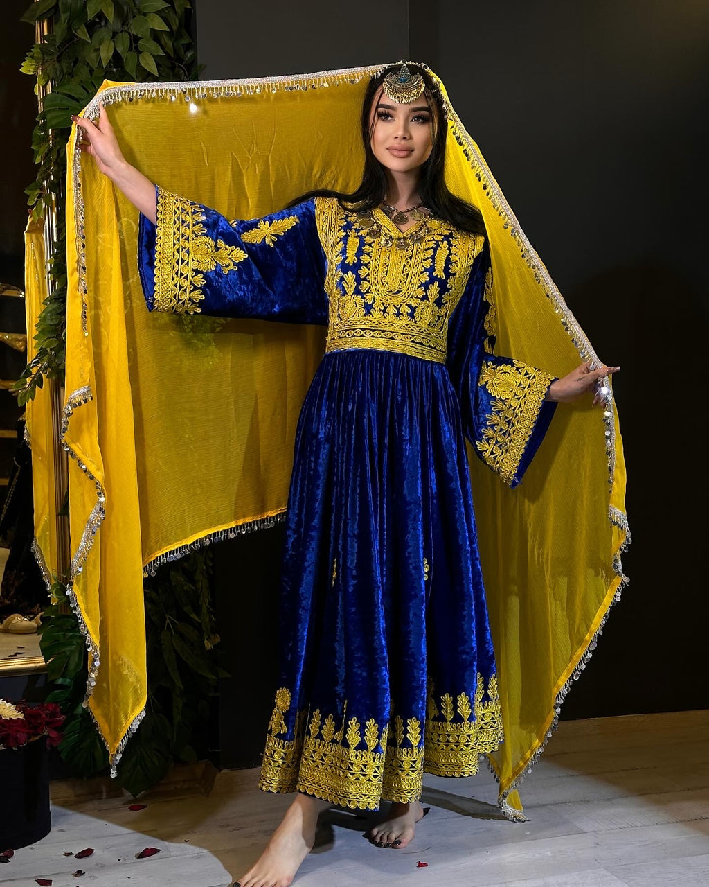 Royal Blue Afghani Gala Gown