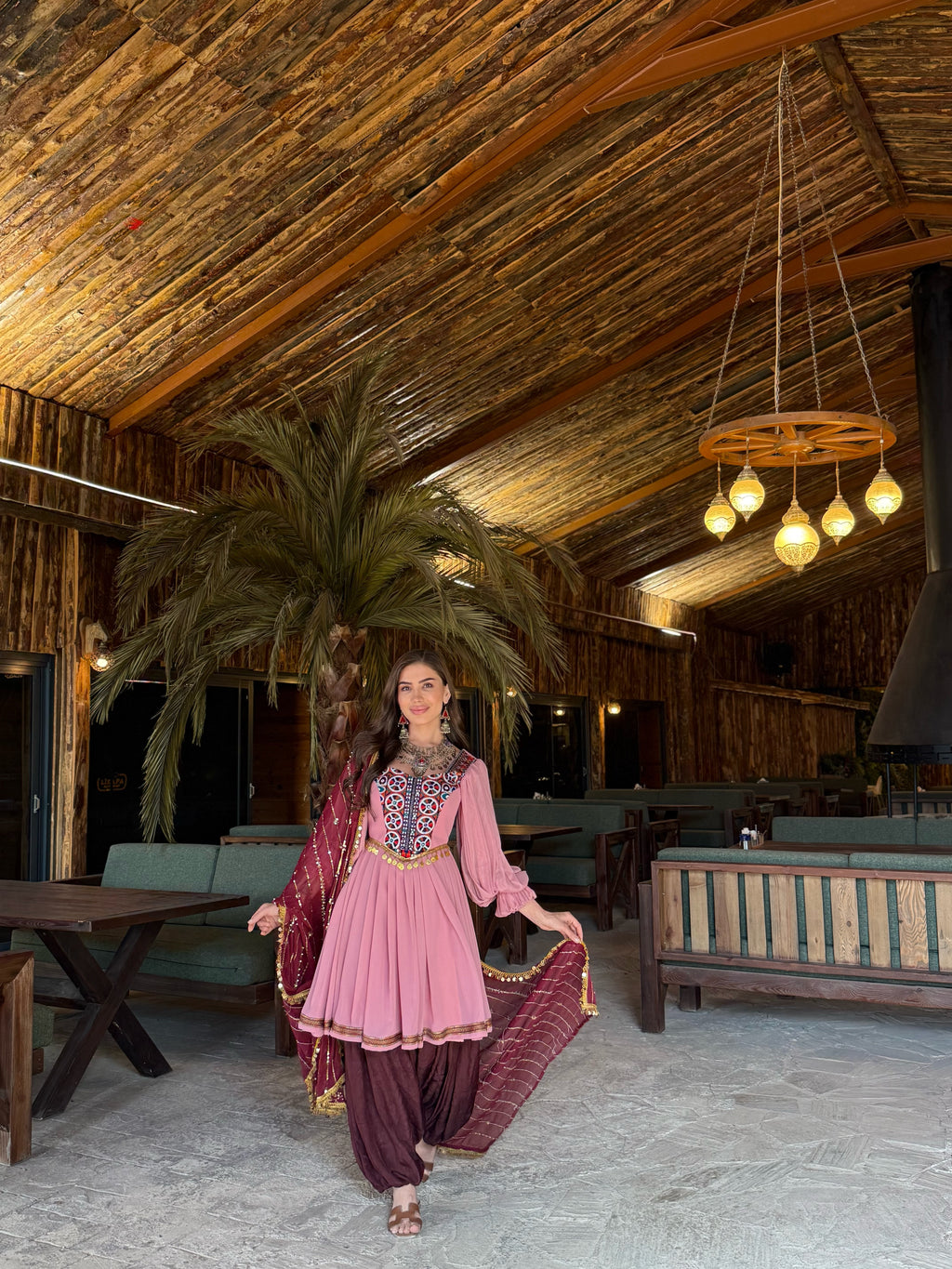 Dusty Rose Afghani Dress
