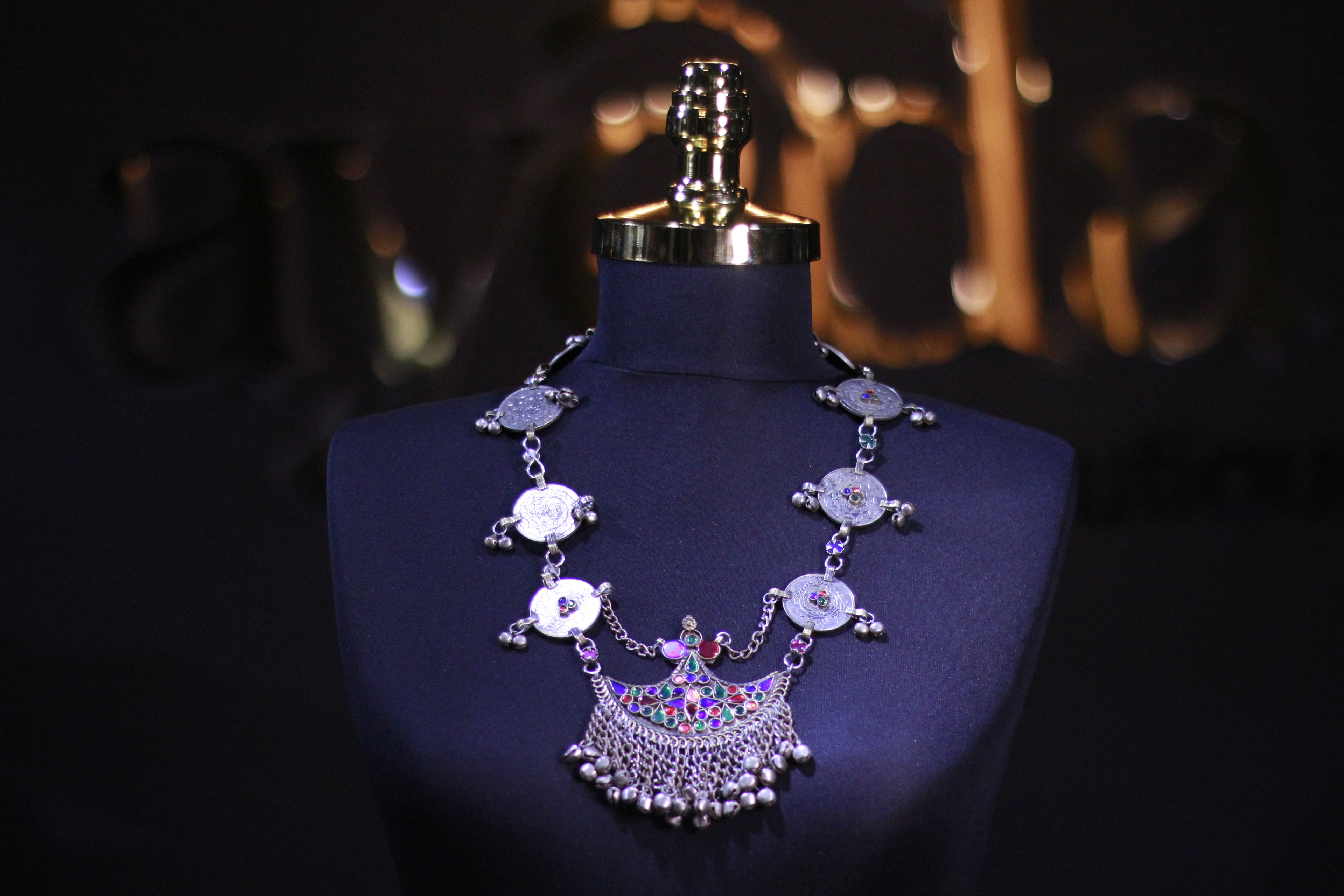 Medallion Necklace with Cascading Ghungroo