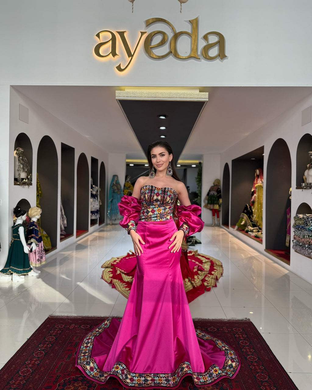Royal Fuchsia with Afghani Touch Gown