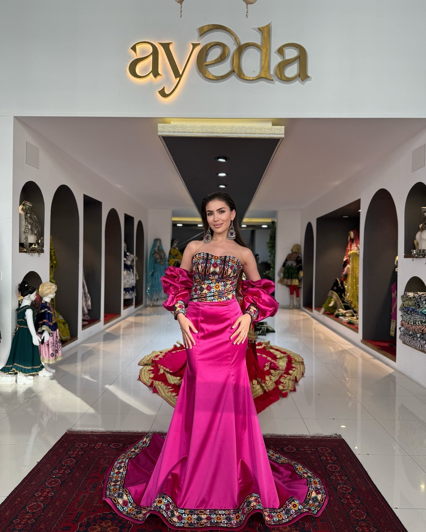 Royal Fuchsia with Afghani Touch Gown