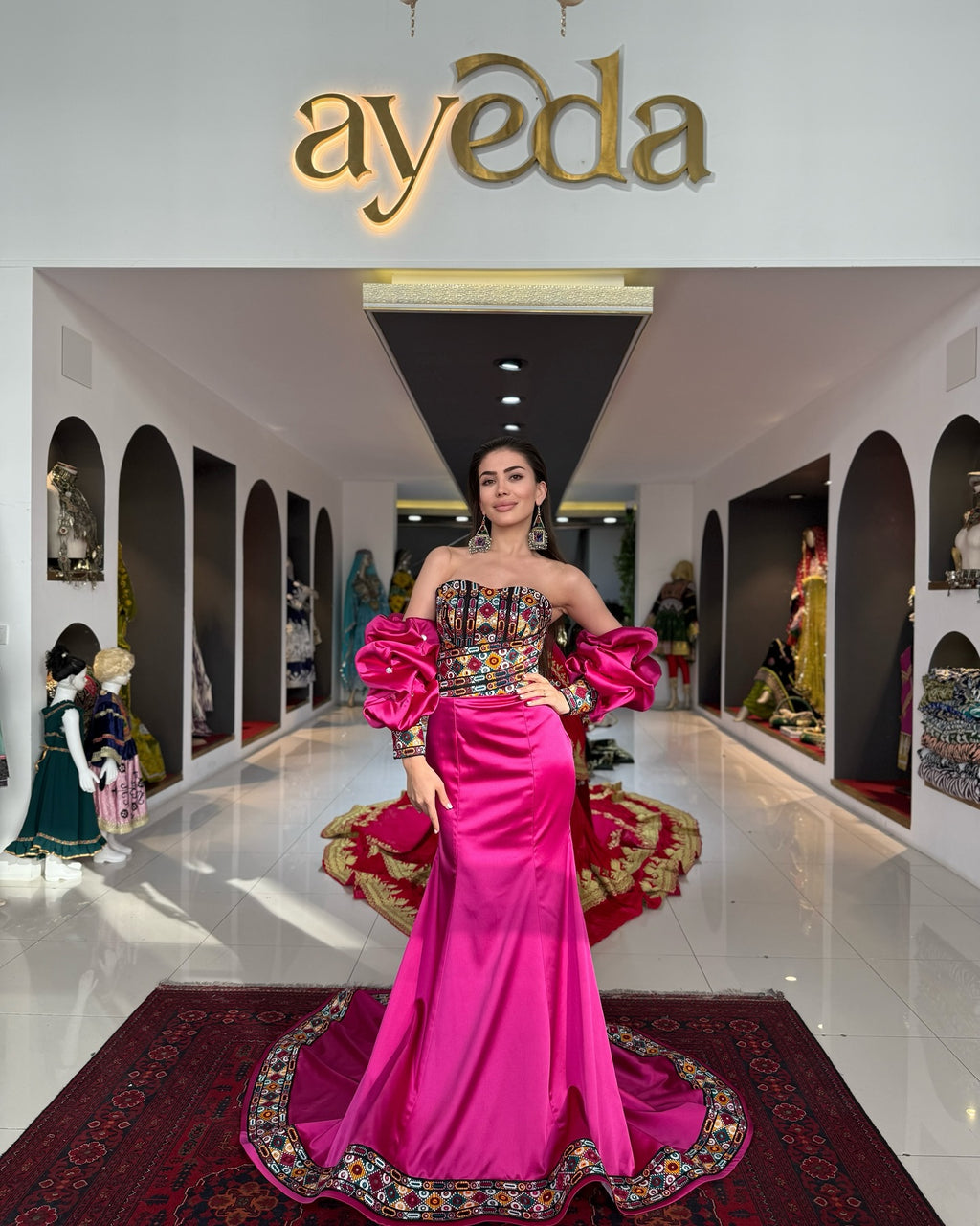 Royal Fuchsia with Afghani Touch Gown
