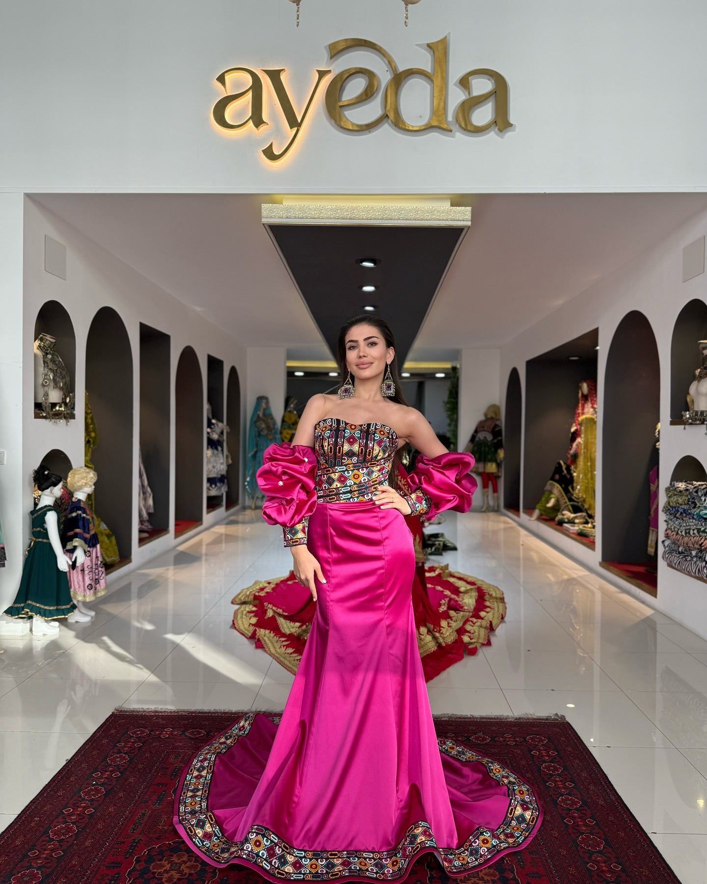 Royal Fuchsia with Afghani Touch Gown