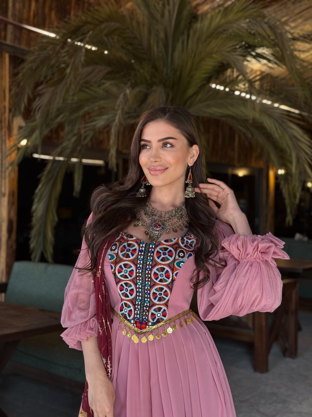 Dusty Rose Afghani Dress