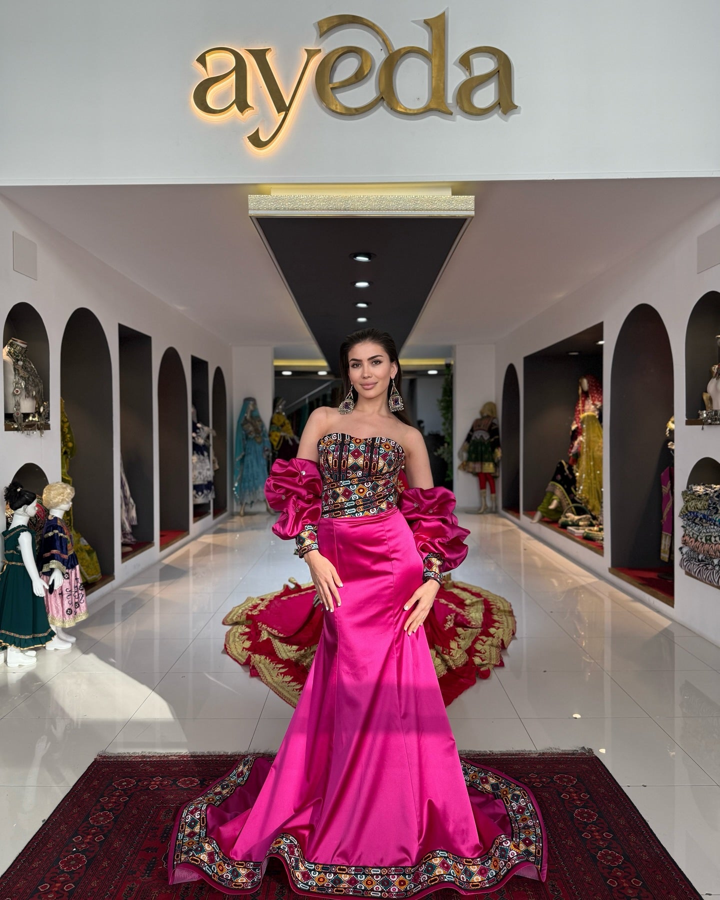 Royal Fuchsia with Afghani Touch Gown