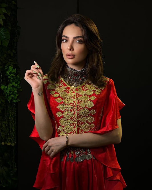 Regal Red Traditional Gown