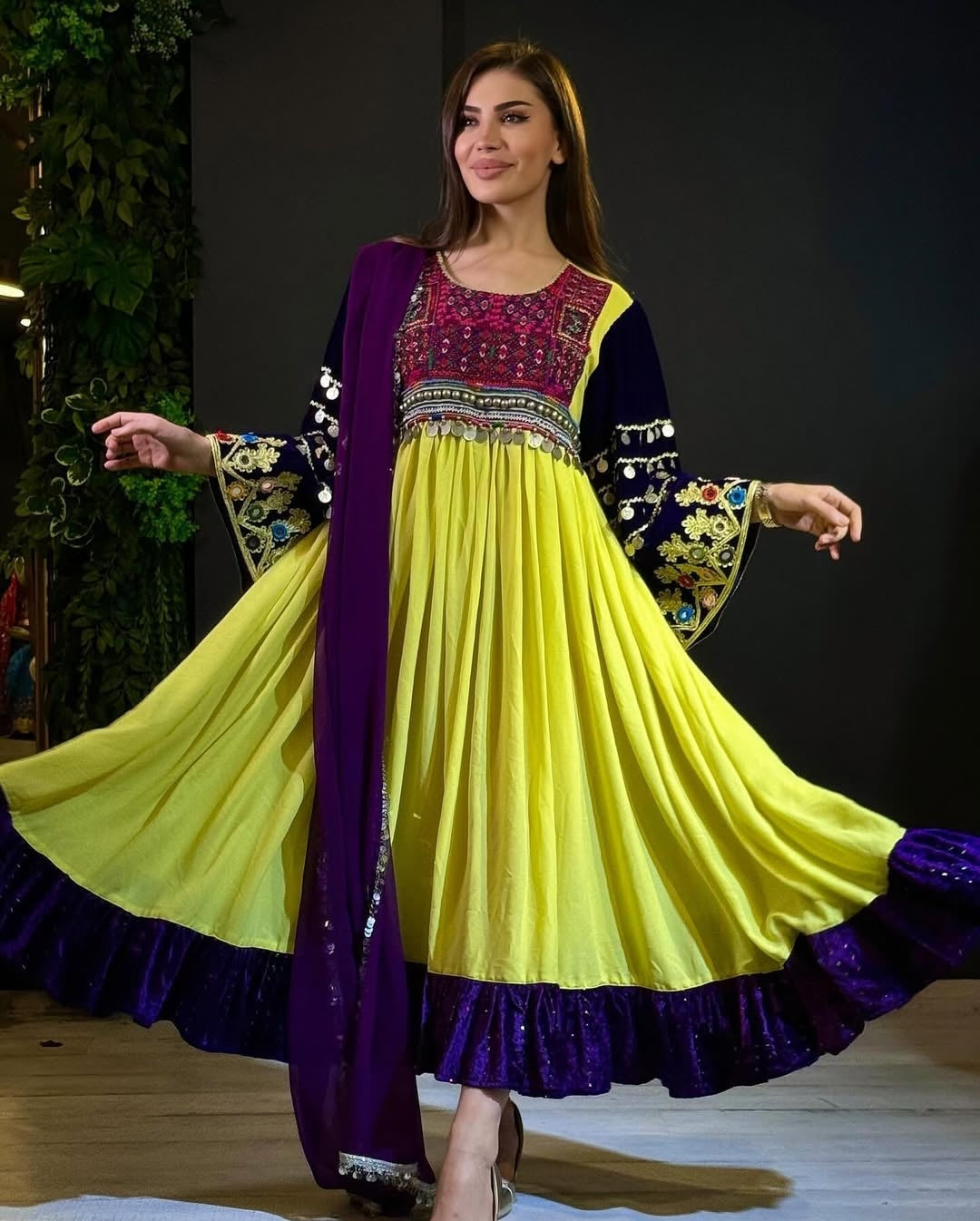 Vibrant Afghan Kuchi Dress with Embroidered Elegance