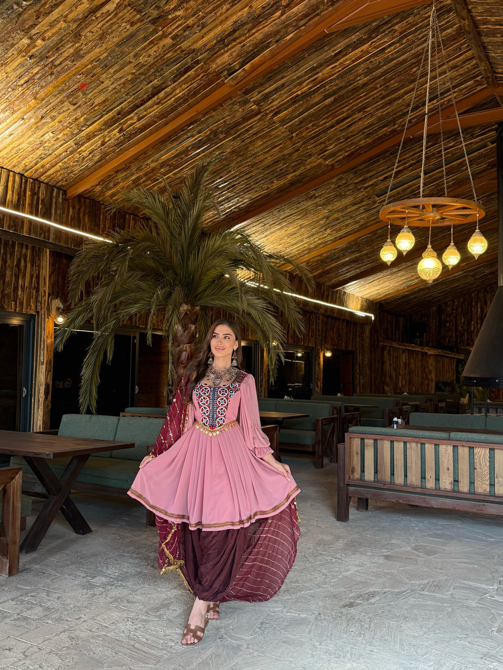 Dusty Rose Afghani Dress