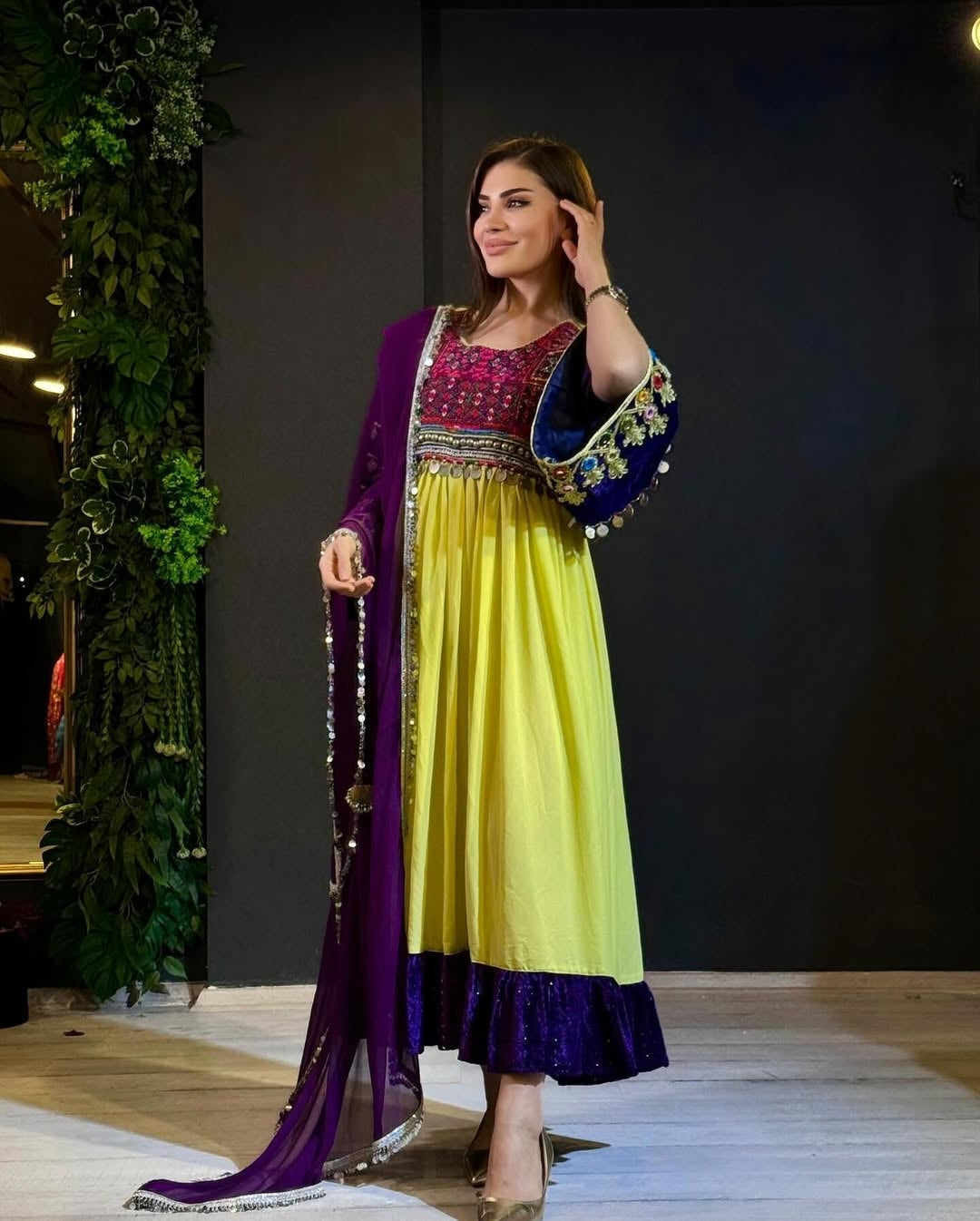 Vibrant Afghan Kuchi Dress with Embroidered Elegance