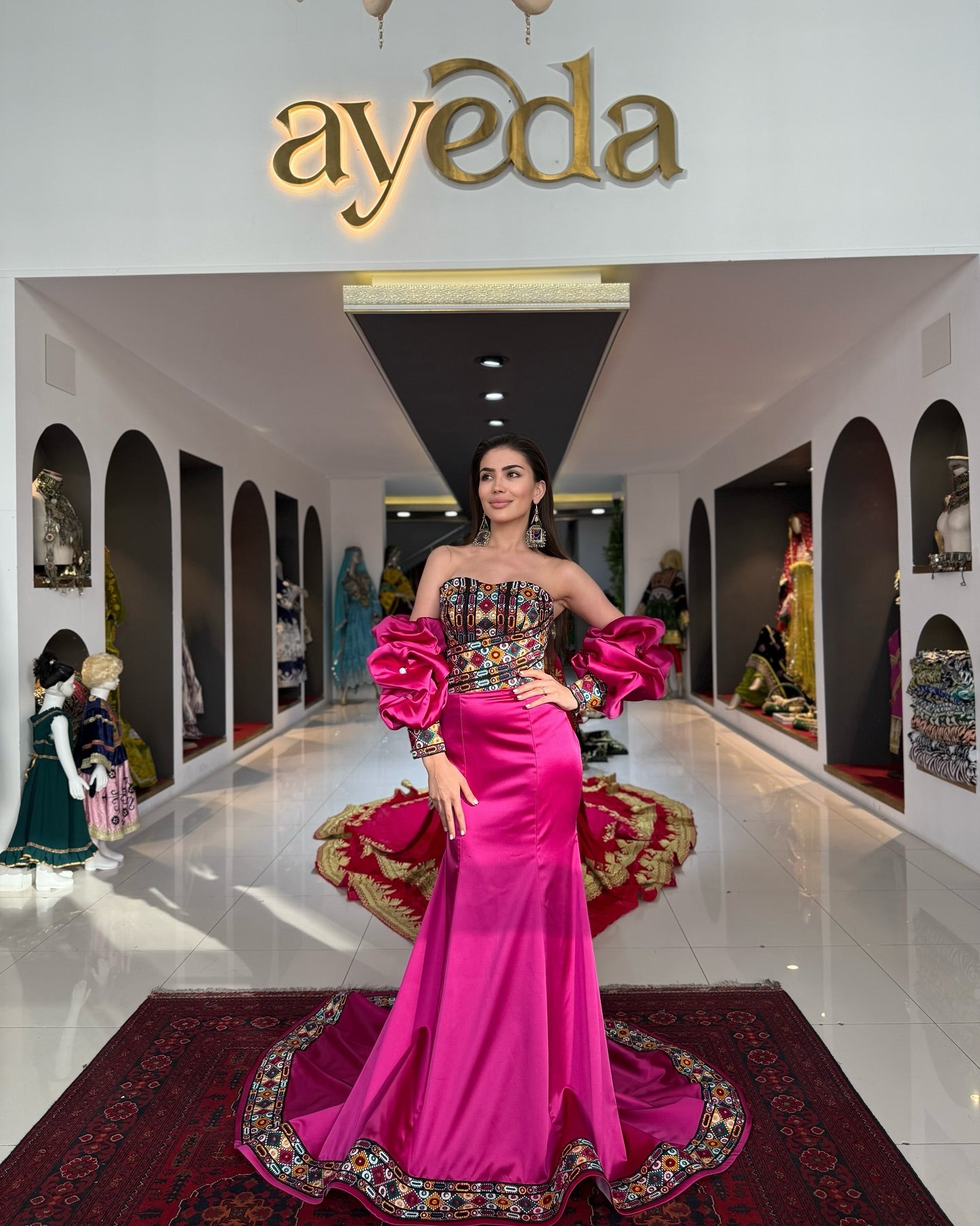 Royal Fuchsia with Afghani Touch Gown