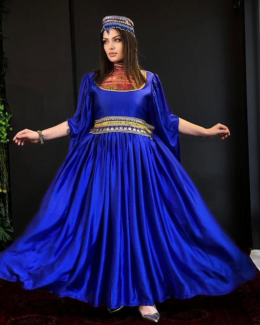Royal Blue Afghan Traditional Dress